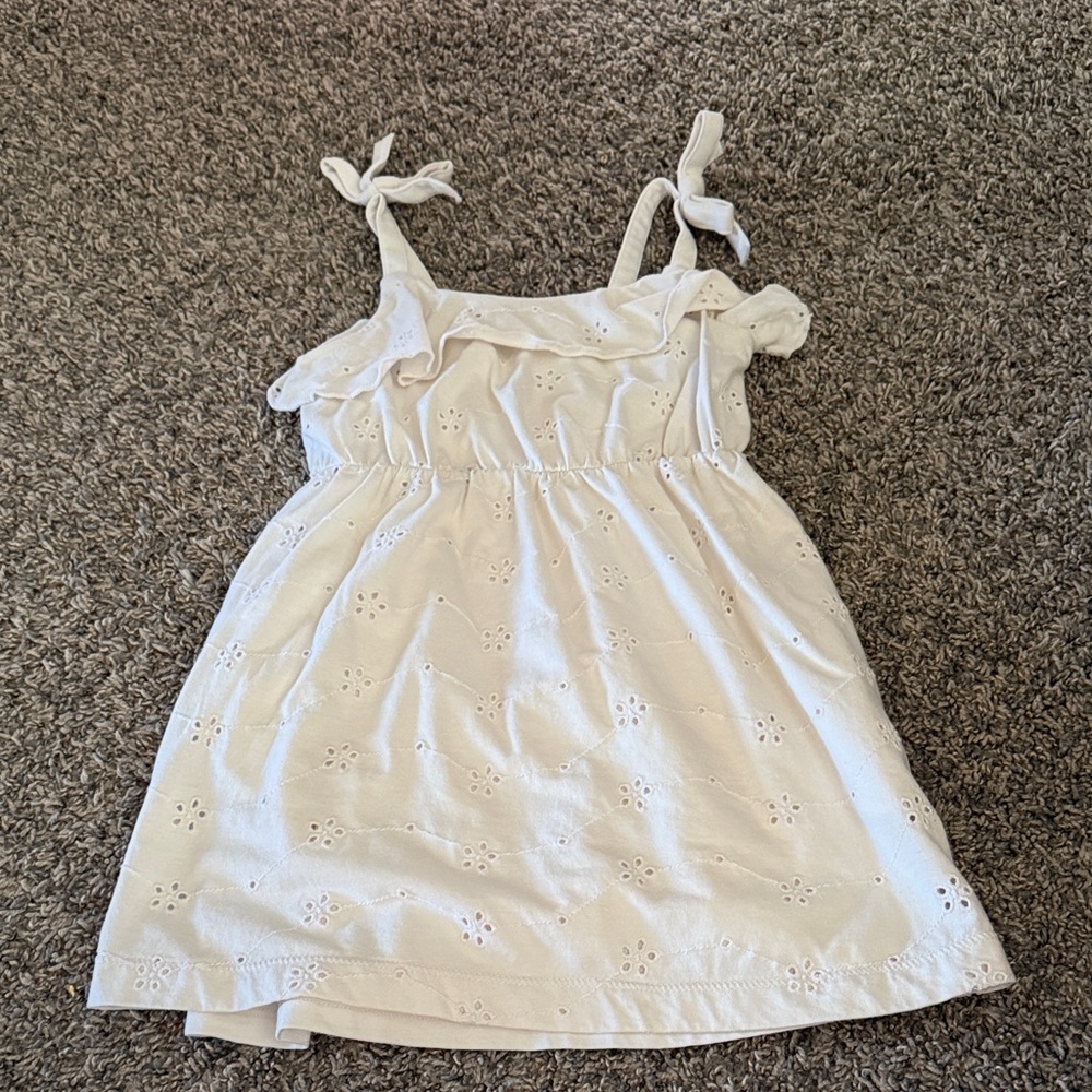 Cat & Jack Cream Dress with Bow Straps